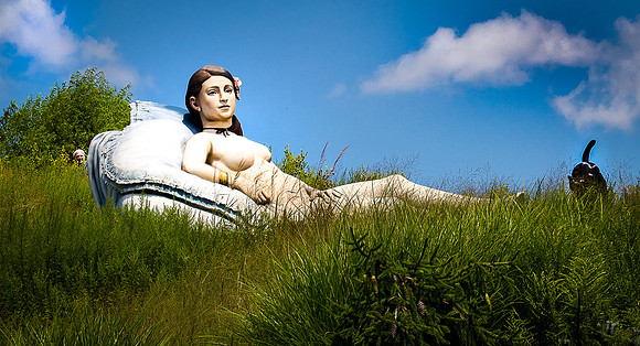 Reclining Nude with Two "Cats"